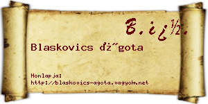 Blaskovics Ágota névjegykártya